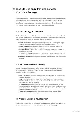 Website Design & Branding Services - Complete Package