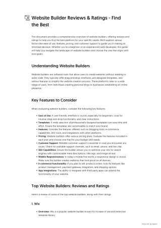 Website Builder Reviews & Ratings - Find the Best