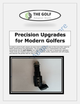 Precision Upgrades for Modern Golfers
