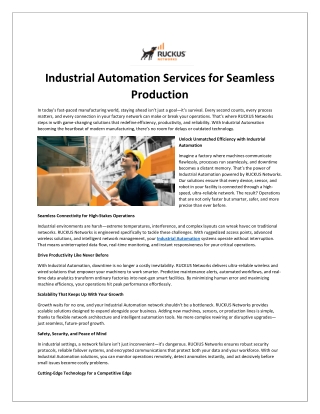 Industrial Automation Services for Seamless Production