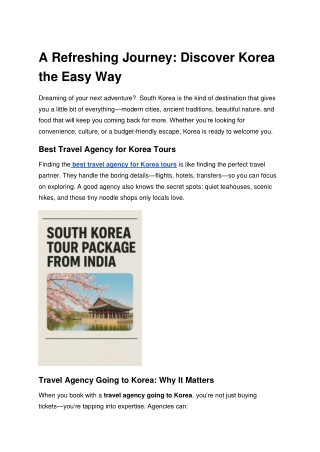Top Travel Agency Going to Korea: Experience the Best Tours of South Korea