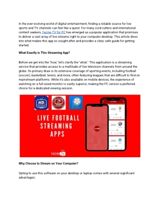 Yacine TV for PC _ Your Ultimate Streaming Guide
