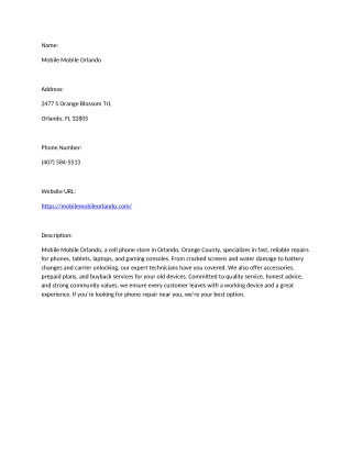 Mobile Mobile Orlando