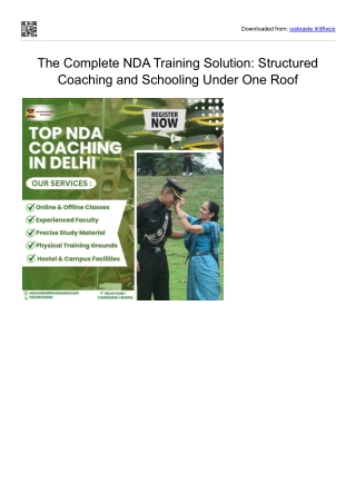 The Complete NDA Training Solution Structured Coaching and  Schooling under one Roof
