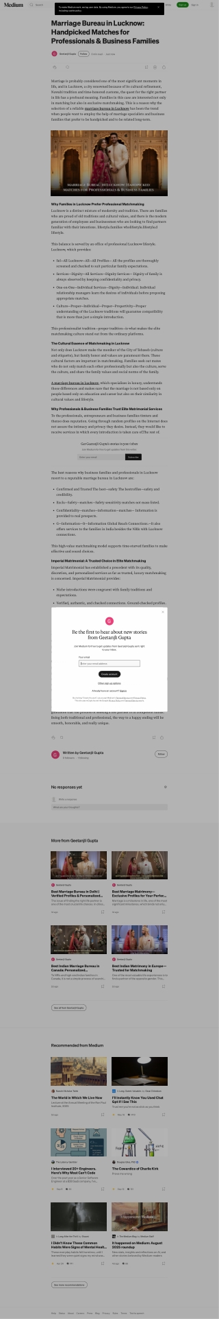 Marriage Bureau in Lucknow: Handpicked Matches for Professionals & Business Fami