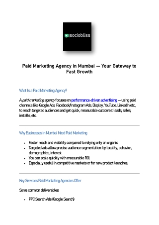 Best Paid Marketing Agency in Mumbai | ROI-Driven PPC & Ad Experts