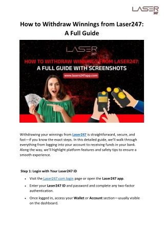 How to Withdraw Winnings from Laser247: A Full Guide