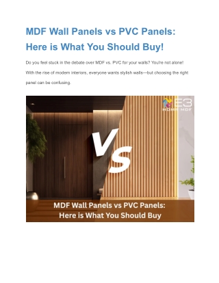 MDF Wall Panels vs PVC Panels Here is What You Should Buy!