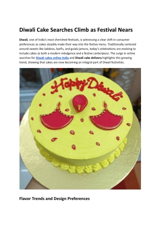 Diwali Cake Searches Climb as Festival Nears