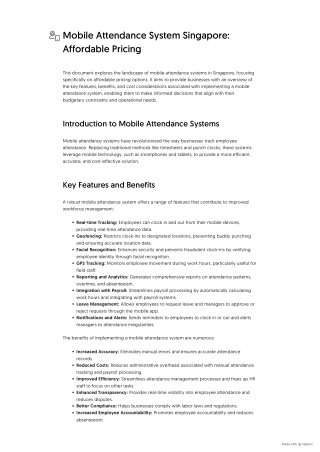 Mobile Attendance System Singapore_ Affordable Pricing