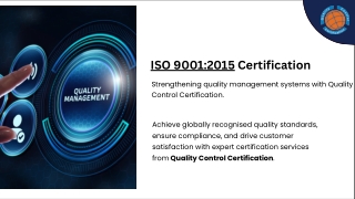 ISO 9001:2015  | Quality Control Certification