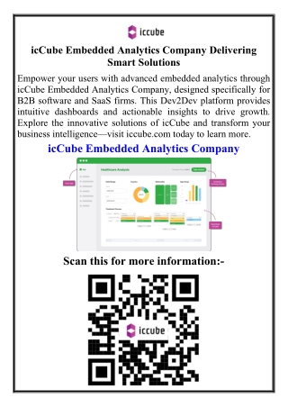 icCube Embedded Analytics Company Delivering Smart Solutions