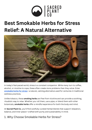 Best Smokable Herbs for Stress Relief A Natural Alternative