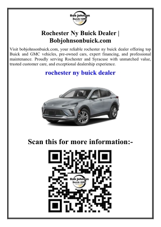 Rochester Ny Buick Dealer Bobjohnsonbuick.com