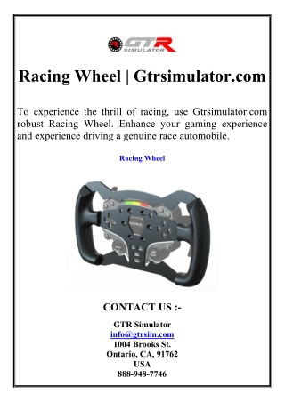 Racing Wheel  Gtrsimulator.com