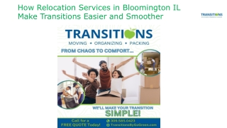 How Relocation Services in Bloomington IL Make Transitions Easier and Smoother