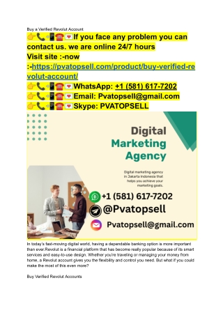 Buy Fully Verified Revolut Accounts for Instant Use - Secure, Trusted & Ready