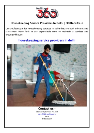 Housekeeping Service Providers In Delhi | 360facility.in