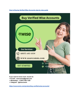 How to Buying Verified Wise Accounts step by step guide