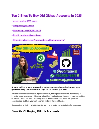 Top 2 Sites To Buy Old Github Accounts In 2025