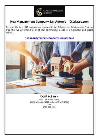 Hoa Management Company San Antonio | Ccsclassc.com