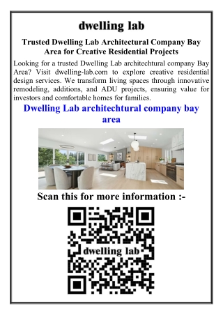 Trusted Dwelling Lab Architectural Company Bay Area for Creative Residential Projects