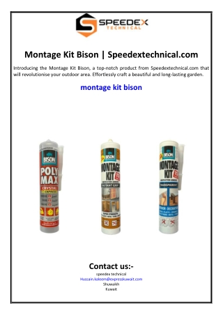 Montage Kit Bison | Speedextechnical.com