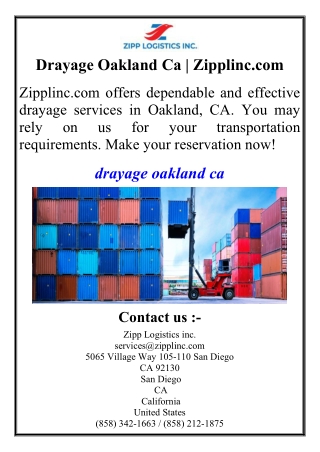 Drayage Oakland Ca | Zipplinc.com