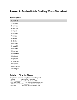 Lesson_4_Spelling_List_Worksheet