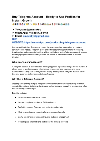 Buy Telegram Account – Ready-to-Use Profiles for Instant Growth