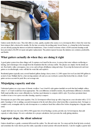 Common Mistakes in Gutter Maintenance (and How to Avoid Them)