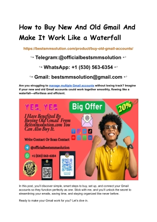 How to Buy New And Old Gmail And Make It Work Like a Waterfall