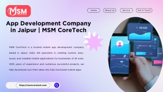 App Development Company in Jaipur  MSM CoreTech