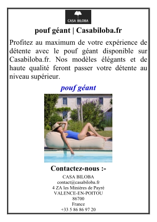 pouf géant | Casabiloba.fr