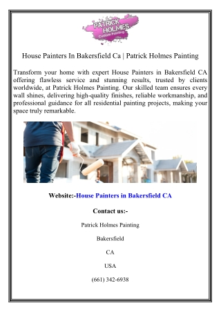 House Painters In Bakersfield Ca  Patrick Holmes Painting