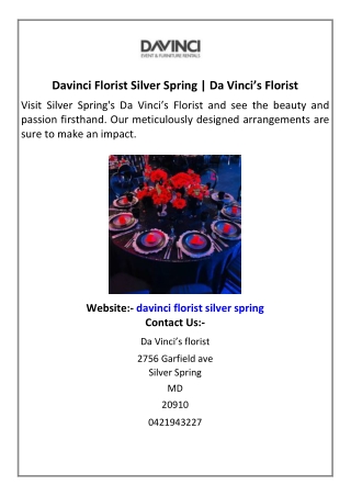 Davinci Florist Silver Spring  Da Vinci’s Florist