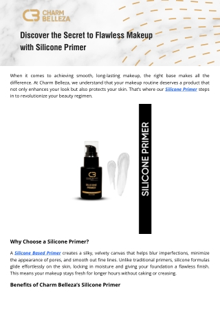 Best Silicone Primer for Smooth Skin & Long-Lasting Makeup Coverage