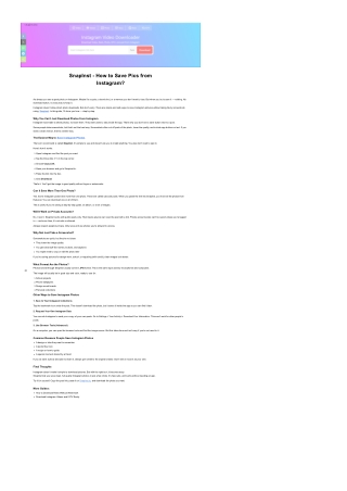 Best Way to Save Instagram Photos and Reels Easily