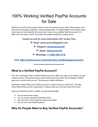 100% Working Verified PayPal Accounts for Sale (1)