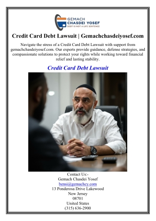 Credit Card Debt Lawsuit Gemachchasdeiyosef.com
