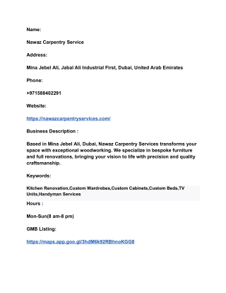 Nawaz Carpentry Service