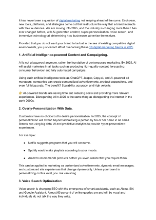 _10 Digital Marketing Trends You Can Never Ignore in 2025