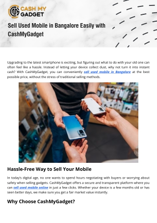 Used Mobile Sale Online – Get Instant Cash for Your Device