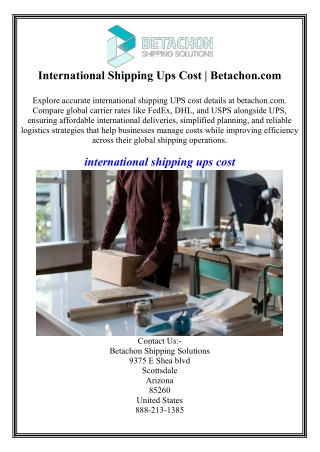 International Shipping Ups Cost Betachon.com