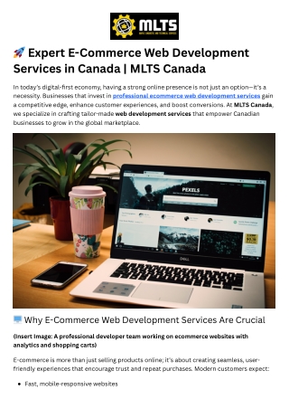 Expert E-Commerce Web Development Services in Canada MLTS Canada