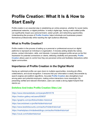 Profile Creation_ What It Is & How to Start Easily