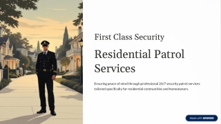 Residential Security Patrol Service