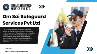 Professional Residential Security Guards in Pune for Safe Living SpacesEnsure th