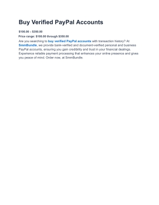 Top 5 Sites to Buy PayPal Verified Accounts (@Smmbundle) pdf