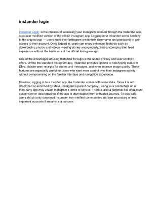 instander login